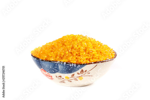 Bild auf Leinwand Golden Coarse Grain Cereal Enriched with Selenium in Ceramic Bowl - Healthy Five