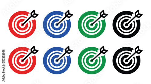 Target icon grid featuring multiple colorful precision symbols