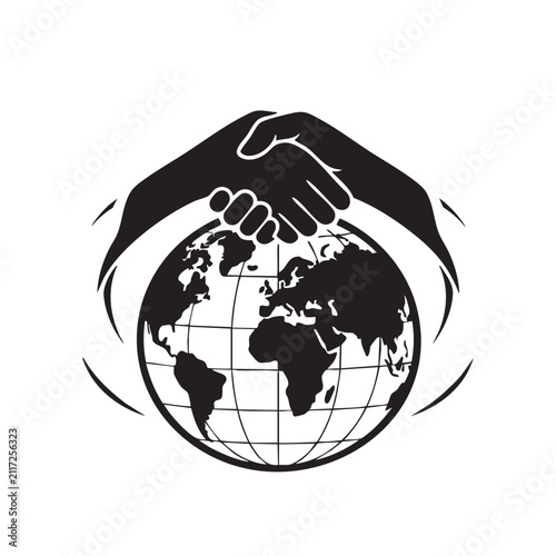 Hands Holding Globe Illustration Symbolizing Global Unity and Environmental Protection. a Conceptual Design for Conservation and International