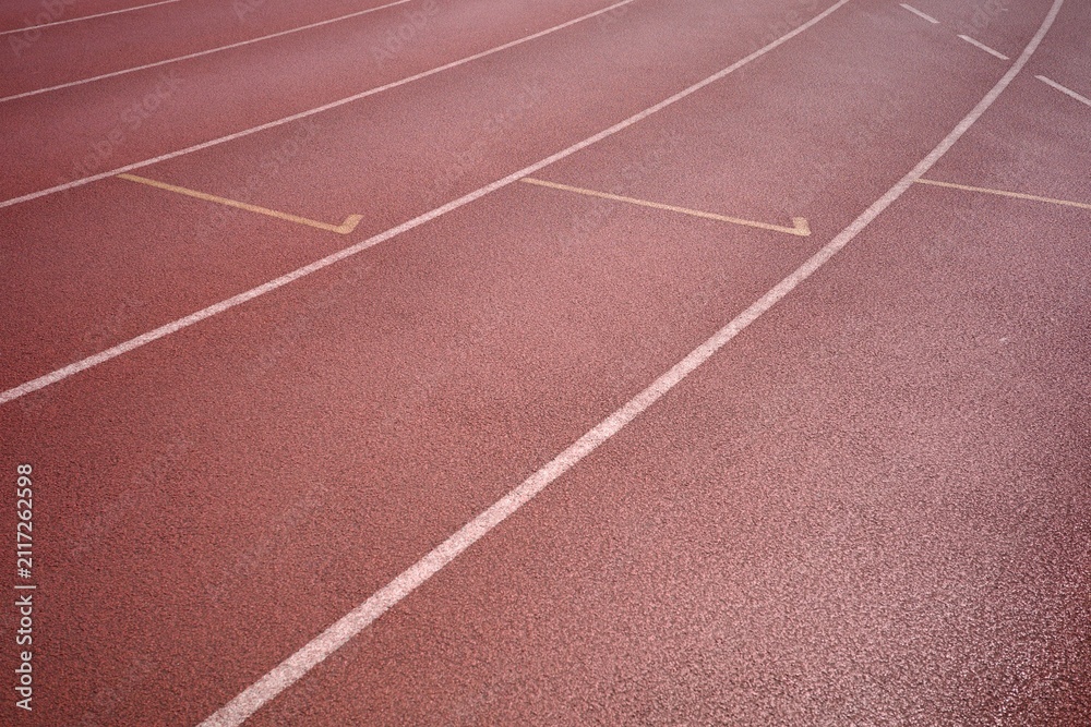 Fototapeta premium red running track outside sport center