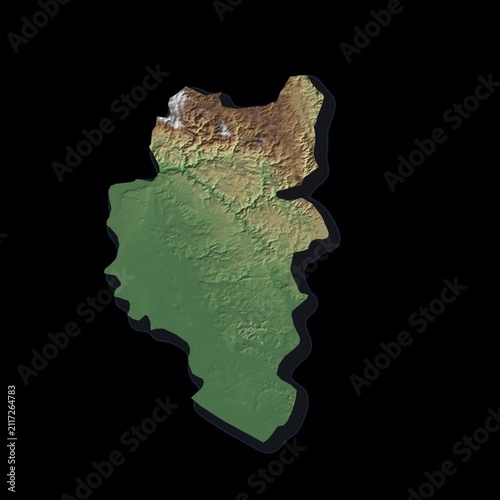 Belgium Rotating 3D Relief Map Seamless Loop, Alpha Channel 4K