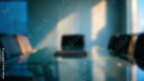 Modern Blurred Boardroom Interior Background for Financial Services