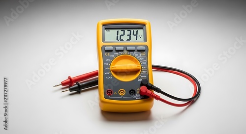 Tapety artystyczne Digital Multimeter Measuring Electrical Current.