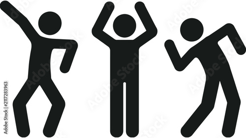 Cuadro en lienzo Drunk man stick figure vector icons showing person drinking alcohol bottle, losing balance, falling down, and intoxicated behavior symbols