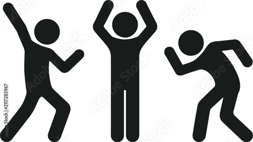 Foto Drunk man stick figure vector icons showing person drinking alcohol bottle, losing balance, falling down, and intoxicated behavior symbols