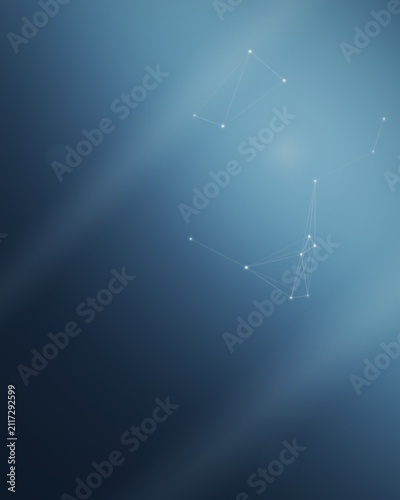 Abstract network of points and lines on blue background