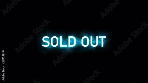 Sold Out Saber Text Animation | Neon Glow Sale Badge | Energy Motion Graphics