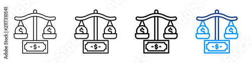 Fotografía Economic Equity Icon Different Style Outline Collection Set.