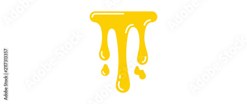 Принти на полотні Golden Liquid Dripping, Sweet Syrup Flowing, Abstract Graphic