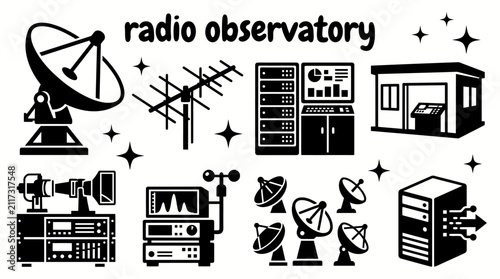 Foto radio observatory infrastructure featuring radio telescopes parabolic dishes ant