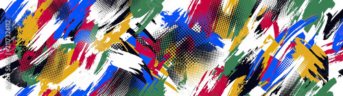 Abstract Colorful Brush Strokes Pattern