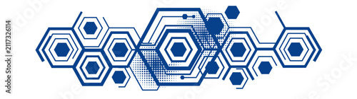 Abstract geometric hexagonal network pattern