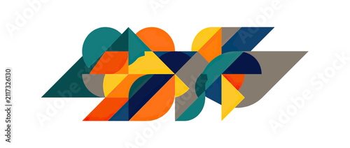 Abstract Geometric Shapes Composition