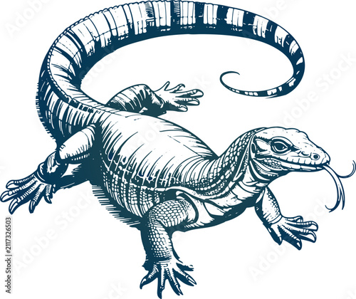 A quick rough sketch of a monitor lizard