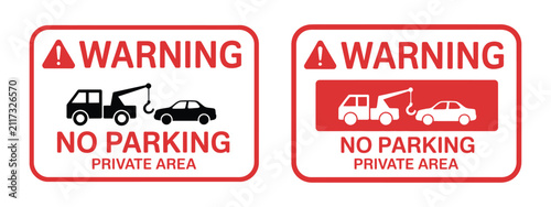 Obraz na płótnie No parking private area vector sign featuring prohibited vehicle symbol, restricted parking zone, property warning, and clear traffic regulation design