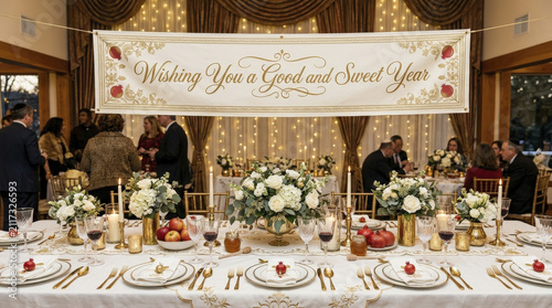 Elegant Rosh Hashanah Seder Table with 