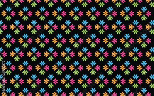 Seamless floral  pattern on black background.
