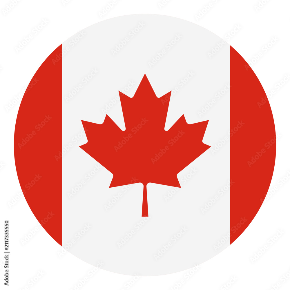 Obraz premium Round badge of Canada national flag
