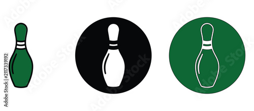 Фотография Bowling pin icon representing bowling sports game equipment lane activity recrea