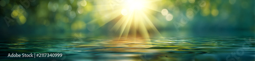 Sunlight reflects off the water in a natural setting during the afternoon