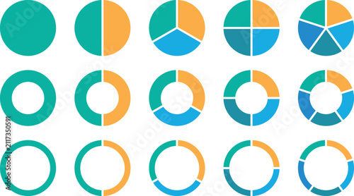 Принти на полотні Circle arrow charts infographic templates