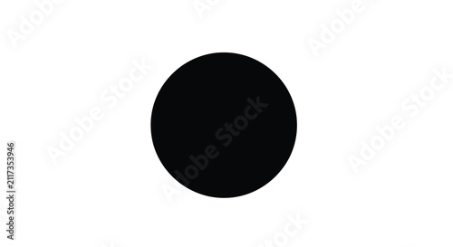Fotografía Simple circular shape against a white background a stark black silhouette circle