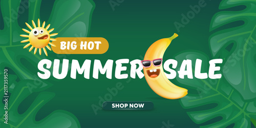 Obraz na plátně Big hot summer sale vector banner template