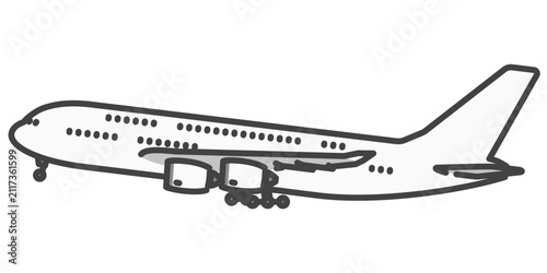 超大型旅客機の離陸・着陸イラスト 長距離国際線 航空イメージ