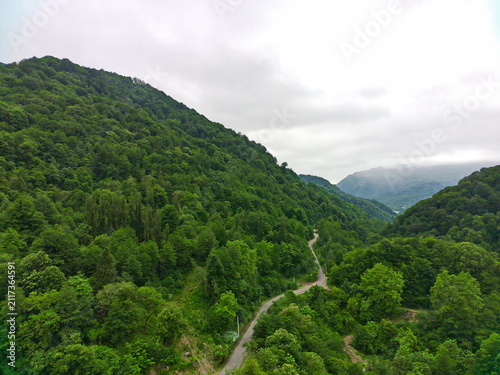 Canvas Print Mountain road to the Caucasus