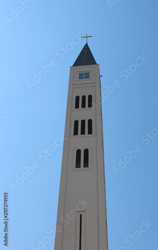 Bell Tower of Saint Peter and Paul Church in Mostar, Bosnia and Herzegovina