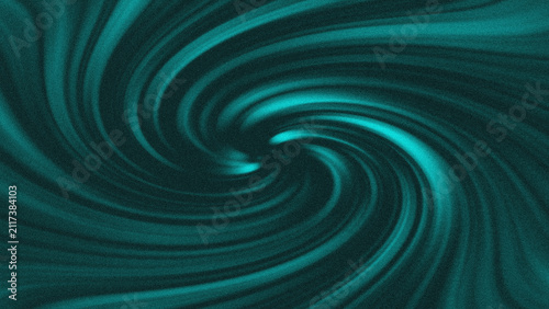 Obraz na płótnie Abstract teal spiral vortex background with grainy texture for digital wallpaper
