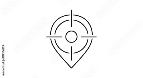 Принти на полотні Location Target Icon: Navigation Pin and Crosshairs Symbol for GPS and Aim