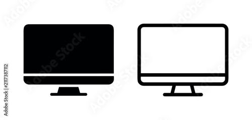 Canvastavla Computer monitor icon, desktop screen and digital display vector