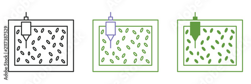 Smart Agriculture Grain Quality Sensor Icon Set Outline Glyph