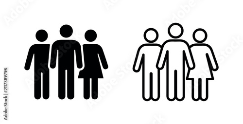 Group of people icon vector. Team, community, and social gathering symbol.