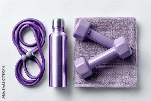 Minimal gym gear flat lay with copy space