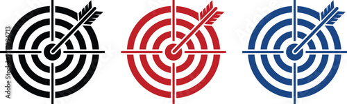 Foto Target icon with arrow hitting the center