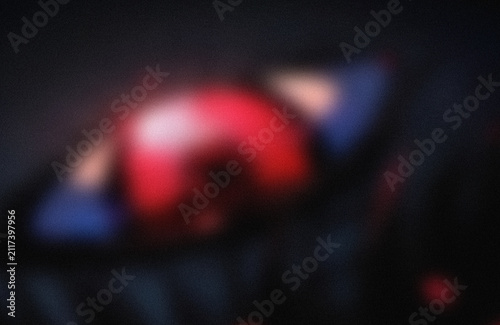 Fotografie Blurry red and white abstract light shapes