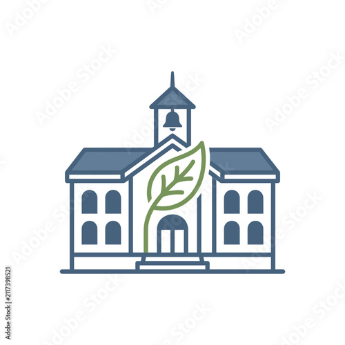 Sustainable green education school building.