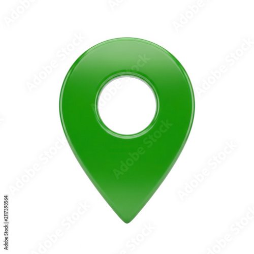 Green Map Location Pin isolated on transparent background