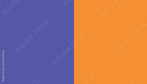 Bild auf Leinwand Minimalist flat vector background divided vertically into vibrant purple and bright orange halves