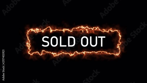 Sold Out Saber Text Animation | Neon Glow Sale Badge | Energy Motion Graphics