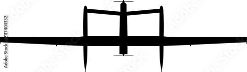 Photography Rutan Voyager Non-Stop Round-the-World Record Aircraft Plan View Vector Silhouet