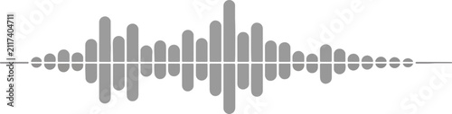 Konstfotografi Gray audio waveform visualization with a central horizontal line