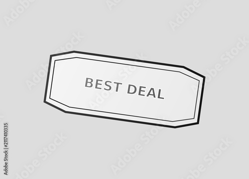 Best deal offer label tag icon for promo sale discount badge sticker design element in minimalist line art style