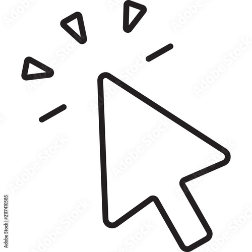Mouse Cursor Click Pointer Outline Vector Icon
