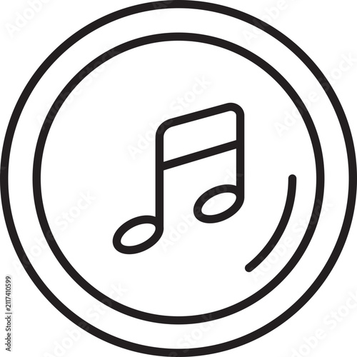 Music Note Audio Melody Outline Vector Icon