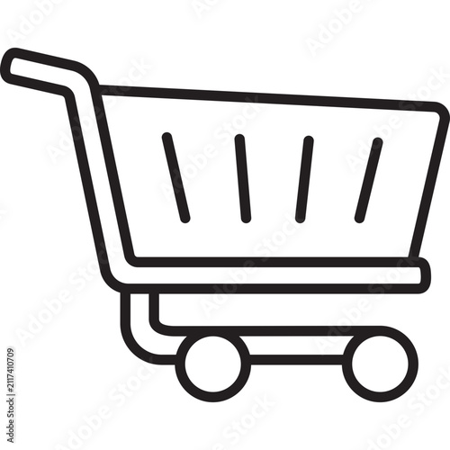 Shopping Cart Store Checkout Outline Vector Icon