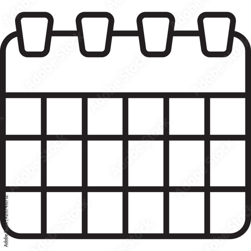 Calendar Date Event Schedule Outline Vector Icon