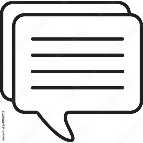 Chat Message Box Outline Vector Icon